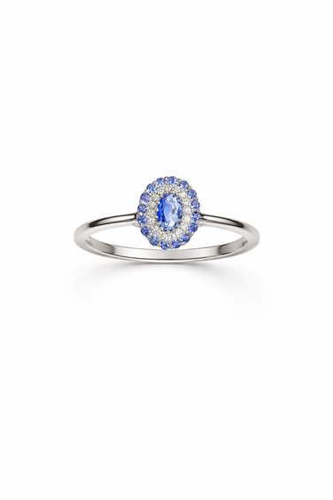Anello Promesse Donna in Oro Zaffiro blu 1.00 Ct ANPO644Z - ANPO644Z